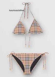 Kvinnors badkläder designer bikini kvinnors baddräkter passar sommar baddräkt randtråd huvudcheck mönster set mode bekväma kläder bikinis tankini