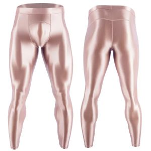 Pantaloni da uomo lucidi da bagno elasticizzati pantaloni da yoga lucidi allenano leggings sexy pantaloni sportivi push up compressivi