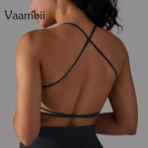 T-Shirt Female Breathable Wrapped Tube Top Sexy Beauty Back Cross Bra Vest Underwear Backless Sports Top Workout Tank Top For Women
