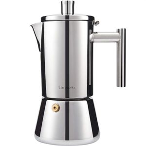 Easyworkz Diego soba espresso üreticisi paslanmaz çelik İtalyan Kahve Makinesi Maker 4cup 6.8 oz indüksiyon Moka Pot 240307