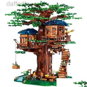 ブロックブランドMoc Tree House The Time Room Building Creative Citives Street Toys for Kids Christmas Gifts Drop Deliv Dh7na 240308