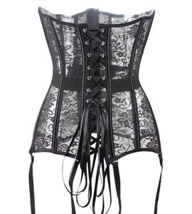 Sexy up bustier preto laço corselet steampunk espartilho plástico osso espartilhos e corpetes plus size espartilho para women9484026