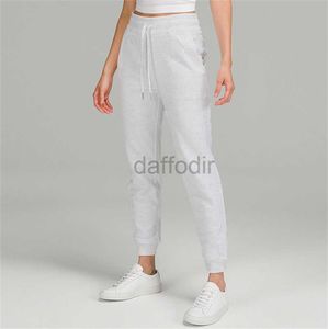 Active Pants LL Yoga Jogging Ladies High midja Sweatpants Pure Cotton Fleece Sweater Pants Fitness Autumn and Winter 6 Colors 240308