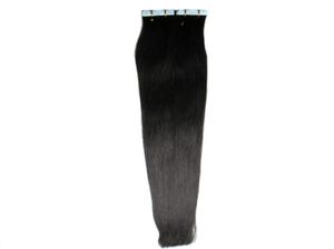40pcs proste brazylijskie dziewicze Remy czarne taśmę przedłużenia włosów Virgin Skin Weft Authesive Hair Extensions Tape Human Hair Ext3103681
