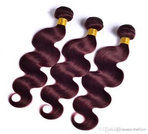 Brazylijskie indyjskie wiązki włosów dziewiczych Peruwiańskie fala ciała Włosy Weves Naturalny kolor 1 2 4 8 27 99J 613 30 Human Hair Extensi3101767