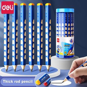 Deli Thick Rod Pencil Bold Triangle Rod HB/2B Wooden Pencil Child Painting Writing Correction Writing Posture Stationery Supplie 240304