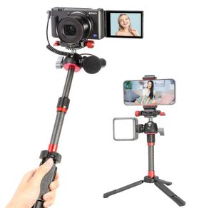 Stativ Ulanzi Metal TripoD MT43 med snabb frigöringsplatta 360 ° Ballhead Cold Shoe Extendable Selfie Stick för telefonkamera DSLR8226647