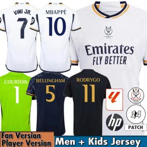 23/24 Bellingham Vini Jr. Soccer Trikots Real Madrids Mbappe Fans Spieler Version Männer Shirt Full Set Kids Kit Camiseta Home Away Dritter Rodrygo Valverde Joselu 3xl 4xl