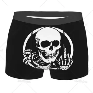 Underpants Skull Print Men Underwear Funny Boxer Briefs Shorts Panties Male Breathable S-XXL