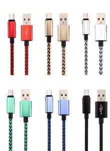 Кабели для зарядки и зарядки Micro USB Премиум нейлоновый плетеный кабель USB TYPE C Шнур передачи данных для телефона Android Samsung Xiaomi 10 11 12 Googl5058132