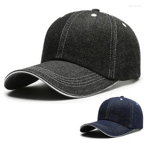 Ballkappen Frühling Sommer für Männer Denim Baseball Damen Sonnenhüte solide große Traufe atmungsaktiv Unisex Outdoor Frauen Schweiß