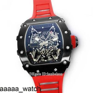 Richarmill Skeleton Luxury Watches Mens Dial Dial Japan Miyota Automatic Movement Sport Blue Rubber Watch Mechanical Montre de Luxe 1Dua Swiss ZF Factory