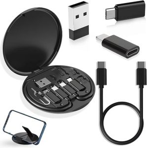 Kit de cabo de dados multifuncional portátil 60w cabo de carregamento rápido 5 em 1 3 em 1 kit adaptador multitipo de cabo C para C