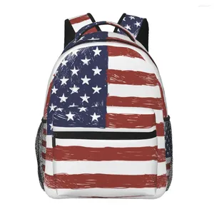 Mochila Mulheres Homens Bandeira Vintage Estados Unidos Viagem Feminino Saco Masculino Laptop Livro