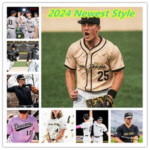 2023 CWS Wake Forest Demon Deacons Maglia da baseball Gavin Sheets 43 Griffin Roberts 4 Stuart Fairchild 23 Josh Hartle Maglie Wake Forest personalizzate cucite