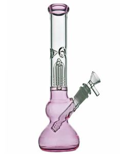 10 5 -calowy szklany woda Bong Pink Dab Oil Rig Bubbler Wysoka grubka zlewka szklana rura wodna z 14 mm dół miska 255559741196