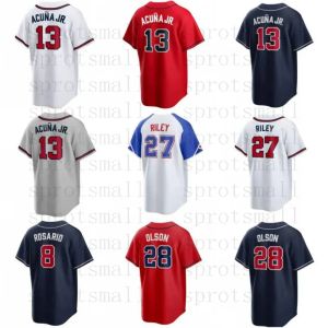 Niestandardowe męskie miasto młodzież Connect Baseball Jersey 13 Ronald Acuna Jr. Braves Austin Riley Matt Olson Harris II Spencer Strider Ozzie Albi