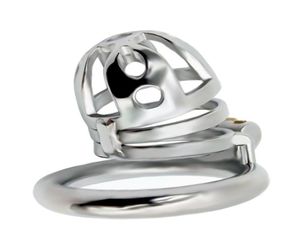 Massage Stainless Steel 3 Size round ring Bird Cock Cage Lock Adult Metal Male Belt Device Penis Ring Sex Toys For men1942007