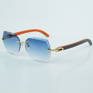 Hochwertige, luxuriöse, trendige Orangenholz-Sonnenbrille 8300817 für Männer und Frauen mit geschliffenen Gläsern in der Größe 18–135 mm