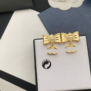 Earrings Gold Plated Luxury Bow Earrings New Designer Jewelry Earrings Spring New Love Gift Earrings with Box Women's Jewelry