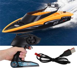 Barca RC ad alta velocità 24GHZ Radiocomando a 4 canali RC Barca da regata Giocattoli elettrici Giocattoli RC per regali per bambini9568528