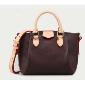 Luxury 5A Märkesdesigner Bag Brown Mono Real Leather Women Shoulder Bags 31cm 40cm 45cm Lady Totes Bag 48815 Kom dammpaket med serienummer