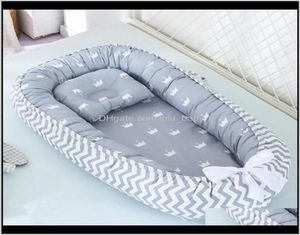 Cribs 8853Cm Nest With Pillow Portable Crib Travel Infant Toddler Cotton Cradle For Born Baby Bed Bassinet Bumper Lj200818 Fzggq S7035811