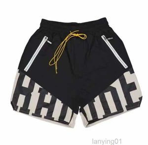 Hochwertige Rhude Mesh Quick Dry Shorts Designer Herren Basketball Kurze Hosen 2024 Luxus Sommer Strand Palm Brief Street Fashion Jogginghose 353b2