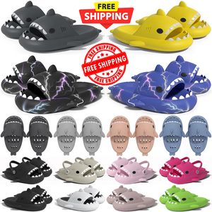 Frete grátis designer tubarão slides sandália chinelo sliders para homens mulheres sandálias slide pantoufle mules mens sapatos chinelos formadores flip flops sandles desconto