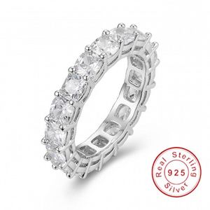 25 Silver Pave Cushion Cut Full Square Simulated Diamond Cz Eternity Band Engagement Wedding Stone Rings Storlek 5 6 7 8 9 102735