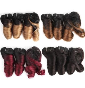 Krótkie ombre ludzkie włosy splaty fali ciała romans curl 810 cala 3 szt. Malezyjska indyjska fala luźna Remy Human Hair Extensy7162596