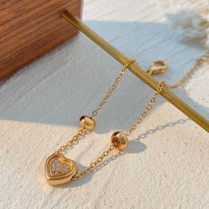 Charme pulseiras ouro frisado coração pingente pulseira amizade pulseiras para mulheres strass decoração link corrente jóias acessórios