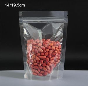 14x195cm 100pcslot Clear Stand Up Top Zipper Plastic Bag Dried Food Drysaltery Scented Tea Smell Proof Vacuum Food Packing Pouch7038818