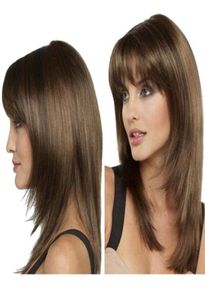 Mulheres perucas de cabelo liso natural estilo bob cosplay peruca completa senhora fantasia vestido usa4327492