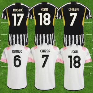 2023 juve maglie 2023 2024 casa MILIK DI MARIA VLAHOVIC KEAN POGBA CHIESA maglia LOCATELLI KOSTIC RABIOT Kit per bambini vendita uniforme di calcio