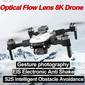 Drones 8K Yüksek tanımsız motor dron optik akış Optik akış Saklama mesafe engelinden kaçınma hava fotoğrafçılığı dört helikopter seyahat hediyesi q240308