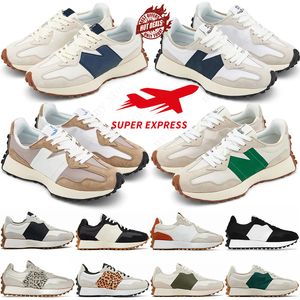 New 327 Running Shoes Mens Womens Designer 327s Sneakers Cloud Sea Salt Vintage Bege Marrom Camurça Leopardo Impressão Preto Branco Laranja Homens Mulheres Treinadores Hotsale