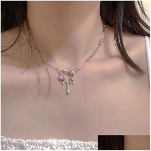 مخططات Choker 2023 KPOP GOTH Y2K PINK HEART HEART HEART CLAVICLE CARNIACE لقلادة للنساء