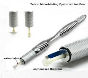 Ny ankomst Tebori Microblading Eyebrow Line Manual Pen för permanent makeup Eyebrow Tattoo Manual Blade Holder4189394