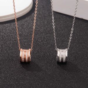 Designer Charm Ten sam S925 Pure Silver tiktok Nowy dwa środkowe rzędu ośmiogwiazdkowy czapek śrubowy łańcuch naszyjnika