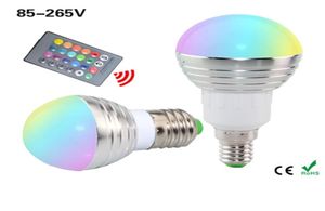 E27 E14 LED RGBバルブランプAC85265V 3W 5W 7W LED RGB Spotlight Dimmable Magic Holiday RGB Lightingir Remote Control 16 Colors4192937