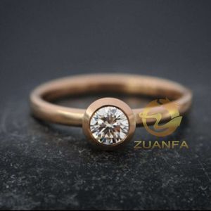 Gorąca wyprzedaż 10K 14K 18K Solid Gold Pierścień 1ct Ustawienie ramki moissanite diamentowy pierścionek luksusowy pierścionek zaręczynowy moissanite dla kobiet