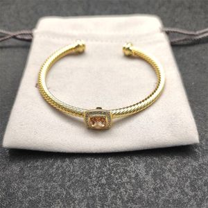 Dy designer armband pläterade guld smycken kvinna lyxarmband trendiga herr mode nya retro armband valentines dag bröllop presenterar zh156 e4