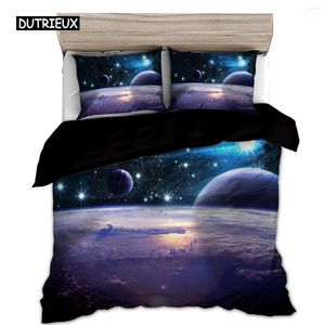 Sängkläder sätter Space Star 3D Galaxy Däcke Cover Set Single Double Twin/Queen 2PCS/3PCS Universe Ytter Temed Bed Linne