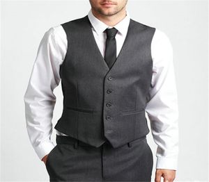 Wedding Groom Formal Vests Charcoal Gray Groomsmens Man Vest Custom Made Five Buttons Wedding Prom Dinner Waistcoat2974405