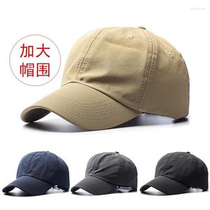 Ball Caps Quick Drying Baseball Cap Soft Top Big Hat Circumference Men's Summer Printed Embroidery Visor Headwear