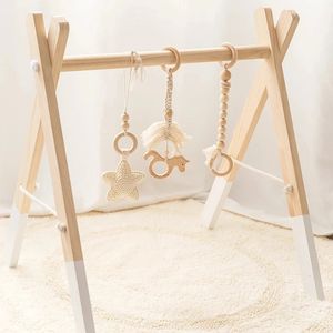 1Set Sonaglio in legno Massaggiagengive Giocattoli per bambini Gioca in palestra Struttura sensoriale nata mobile Regali infermieristici Accessori per passeggino fatti a mano 240226