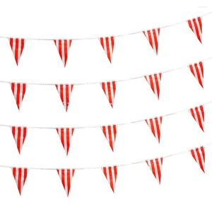 Decorative Flowers Advertising Hanging Wedding Decor Birthday Flags Striped Pennant Ban Banner Carnival Plastic Red Romantic Triangle