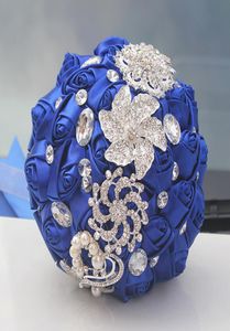 ロイヤルウェディングブーケローズローズ人工甘い15 Quinceanera Bouquet Crystal Silk Ribbon New Buque De Noiva 37 Colors W228D 6980067