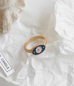 Daisy Flower Pierścienie dla kobiet w stylu koreański modny kwiat śliwki Pierścień małe vintage kwiatowe pierścienie imprezowe Pierścienie Rośl